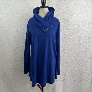 Miusey Women's Long Sleeve Cowl Neck Form Fitting Casual Tunic Top Blouse NWT